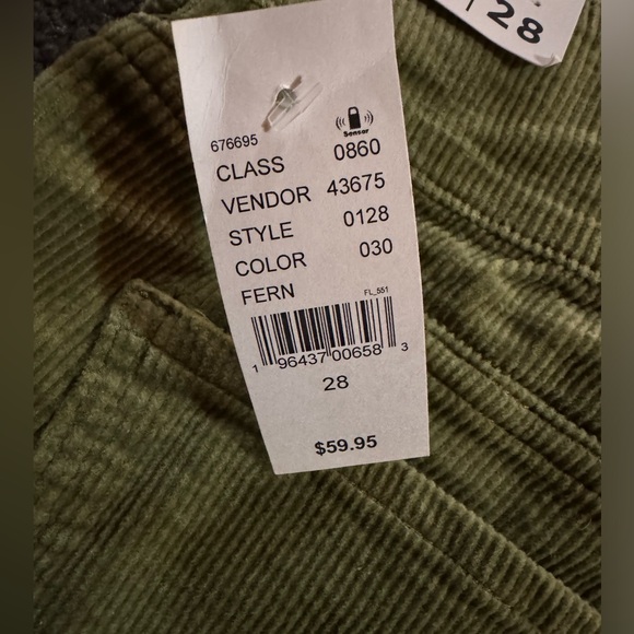 PacSun Green Corduroy Low Rise Bootcut Jeans - Picture 1 of 5